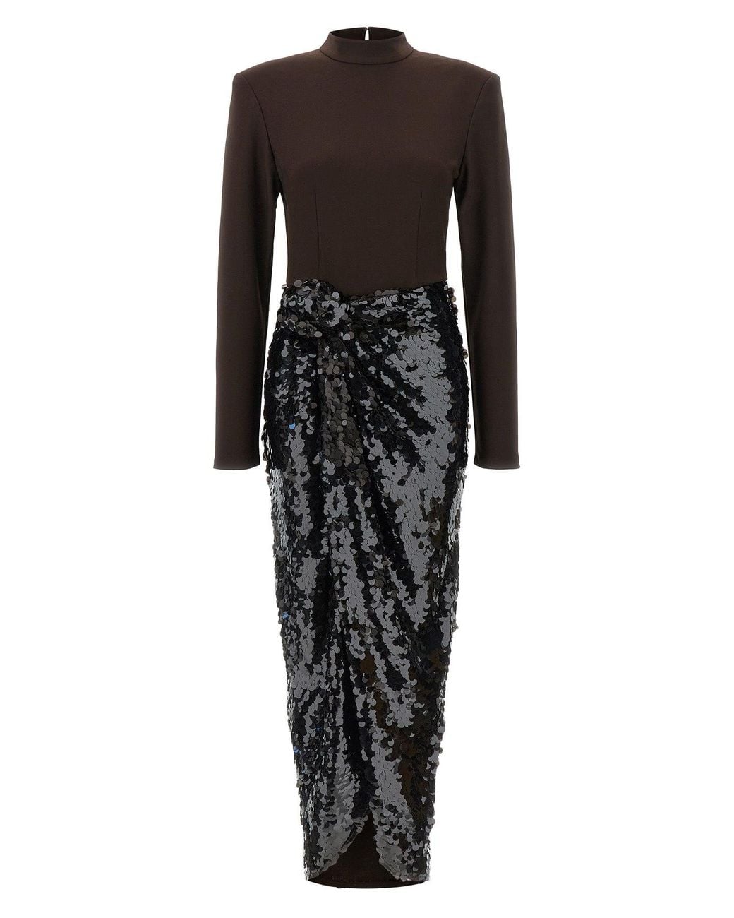 ROTATE BIRGER CHRISTENSEN Black 'Knotted Midi Dress'