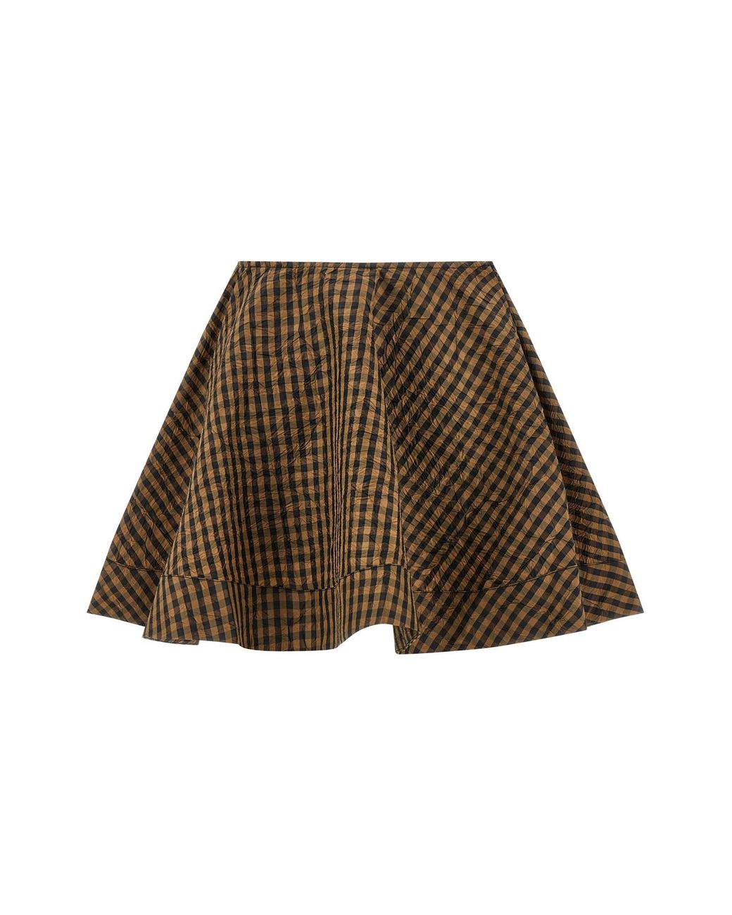 Ganni Brown 'crinckled Taffetà' Skirt