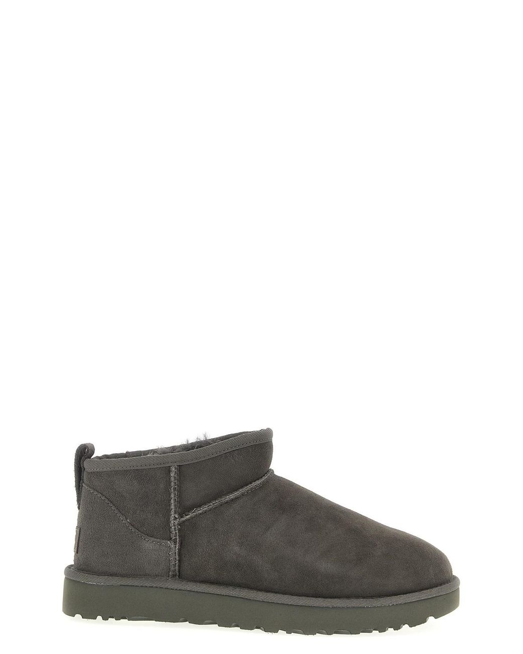 Ugg Gray 'classic Ultra Mini' Ankle Boots