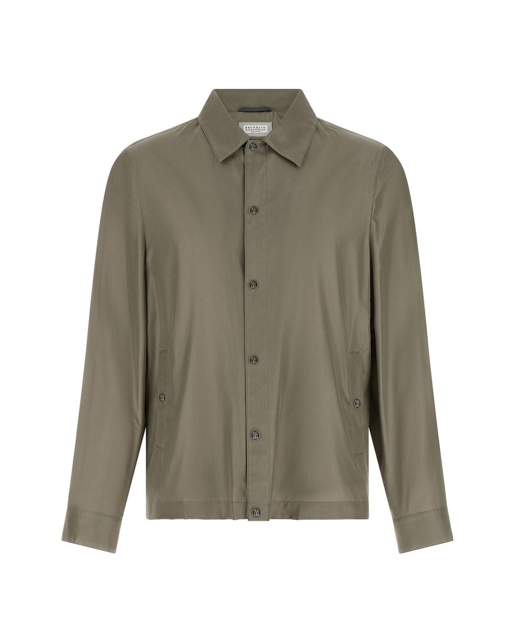 Brunello Cucinelli Green Membrane Silk Jacket for men