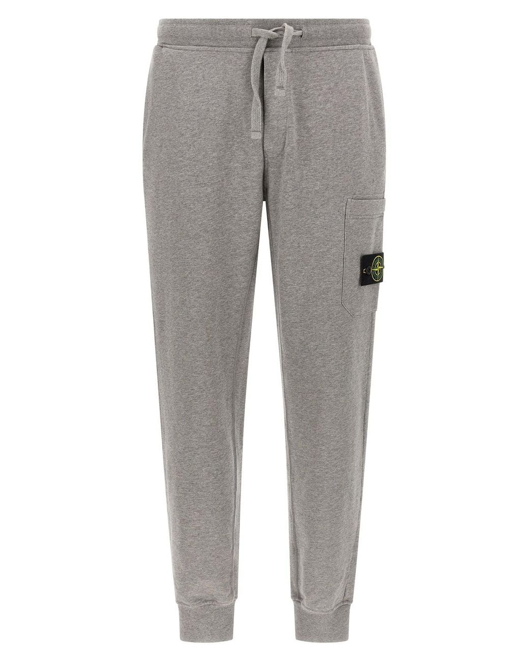 Stone Island Gray Sweatpants With Utility Pocket for men