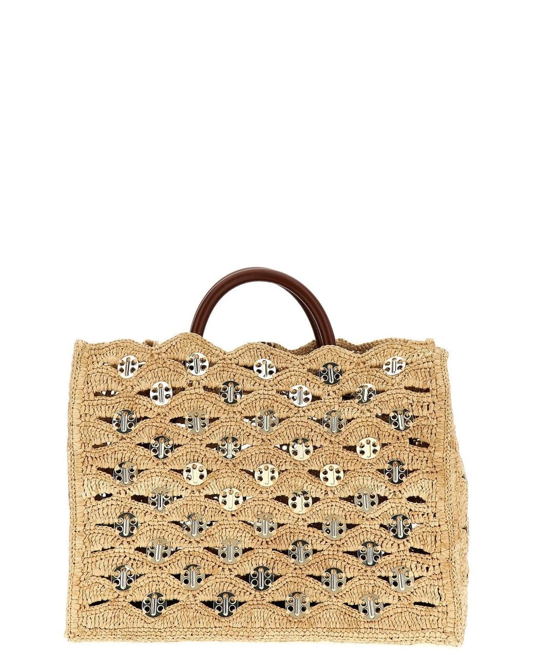 Rabanne Metallic 1969 Raffia Handbag