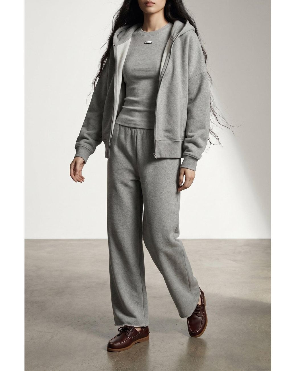 Entire studios Gray Zip-Up Hoodie With Dropped Shoulders