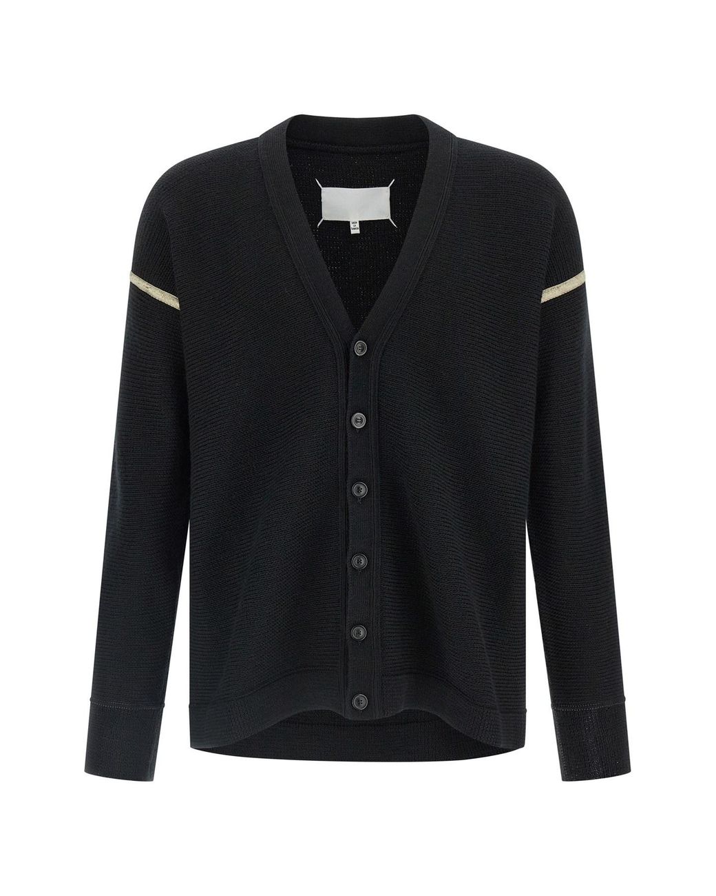 Maison Margiela Black Elbow Patch Cardigan for men