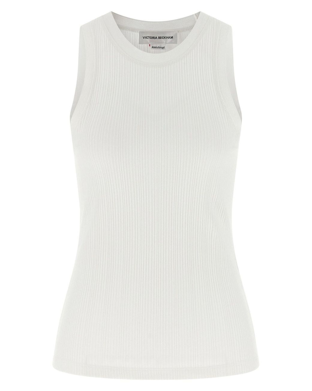 Victoria Beckham White 'Rib Tank' Top