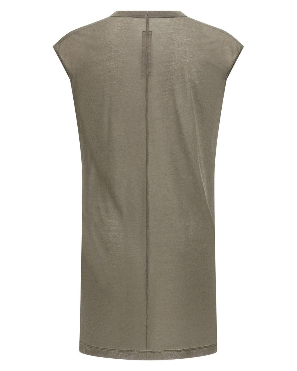 Rick Owens Gray Semi-Sheer Jersey T-Shirt for men