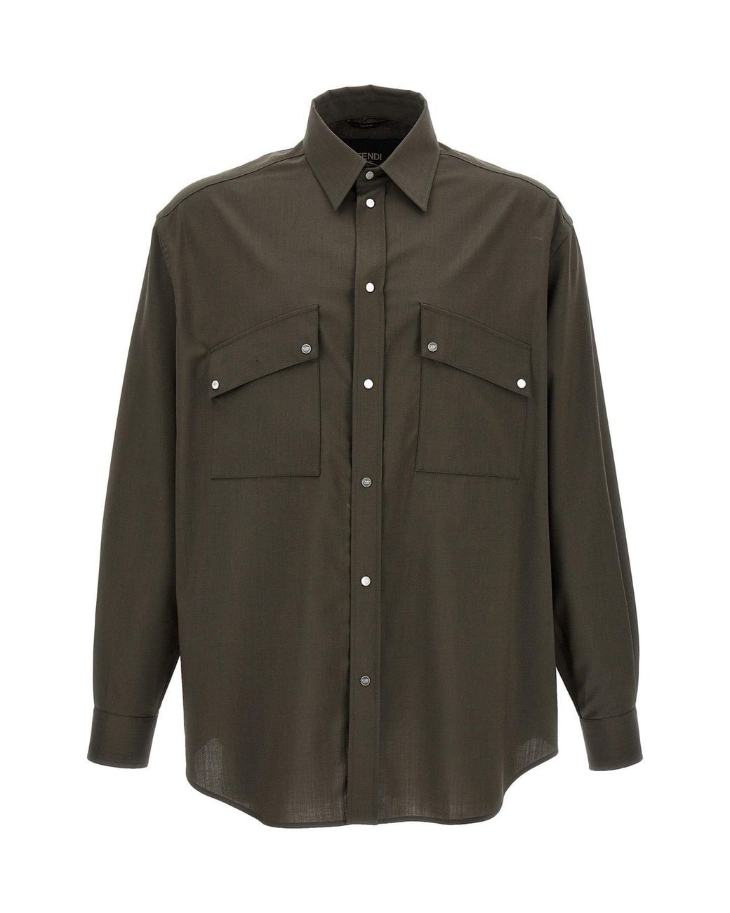 Fendi Gray 'Overshirt Light Wool' Shirt for men
