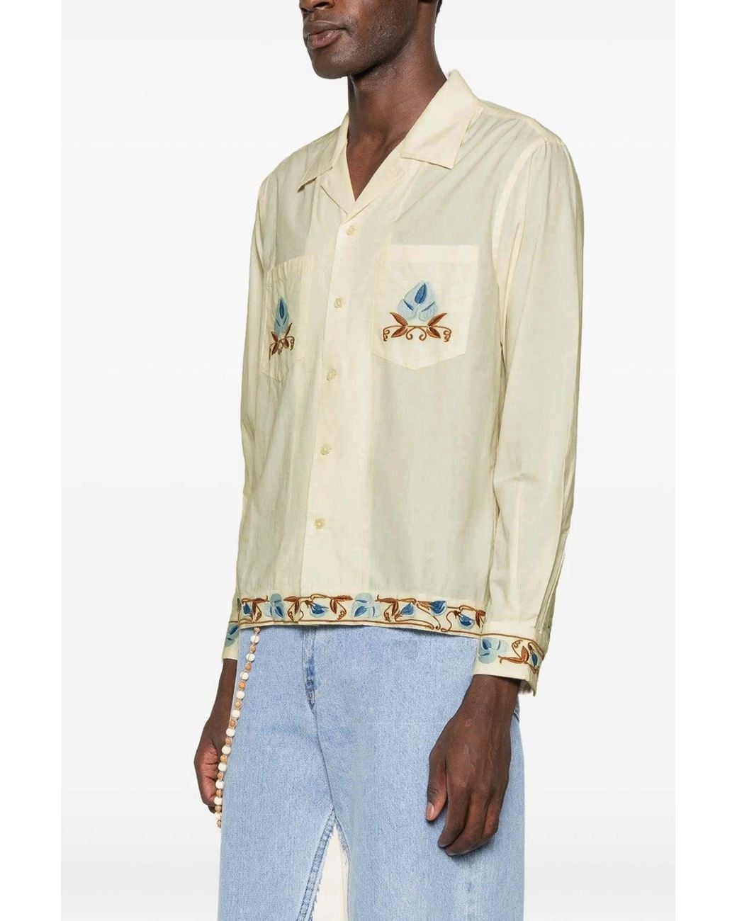 Bode Natural Shirt 'Nouveau Vine Long Sleeve Shirt' for men