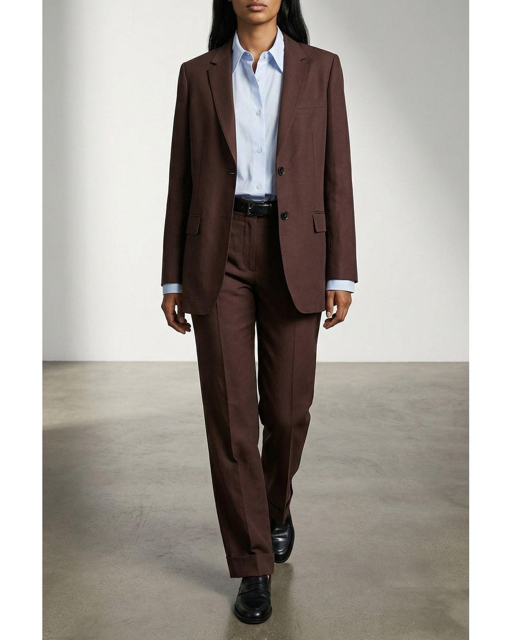 Alberto Biani Brown Blazer With Visible Stitching
