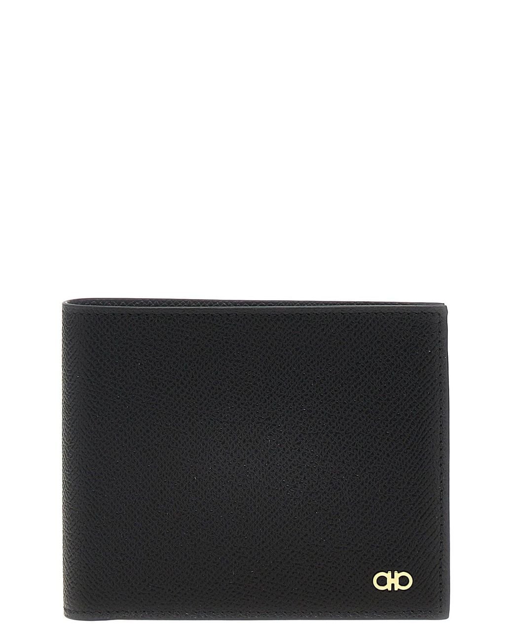 Ferragamo Black Wallet Micro Gancio' for men