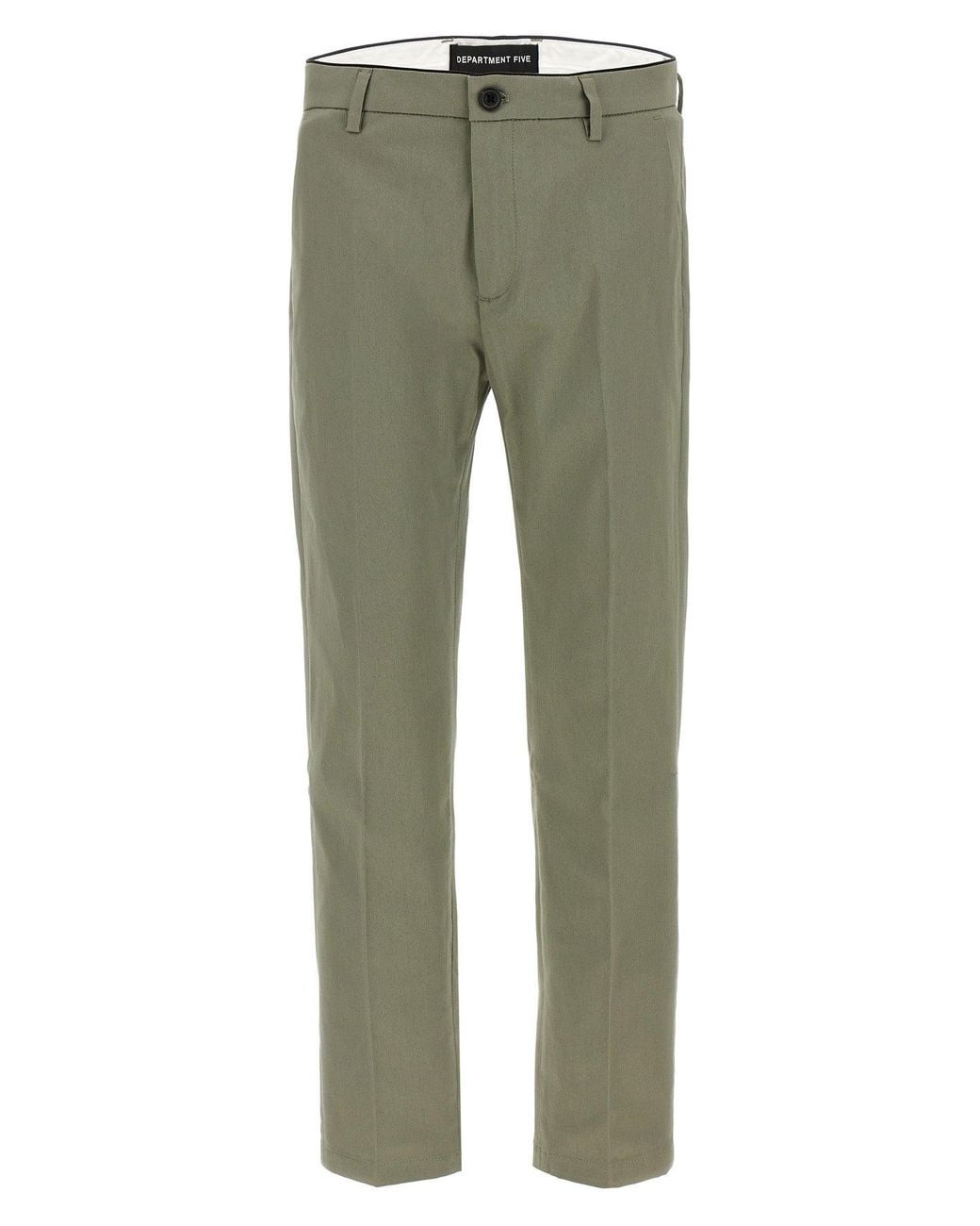 Department 5 Green 'Prince Chino Slim Crop' Trousers for men