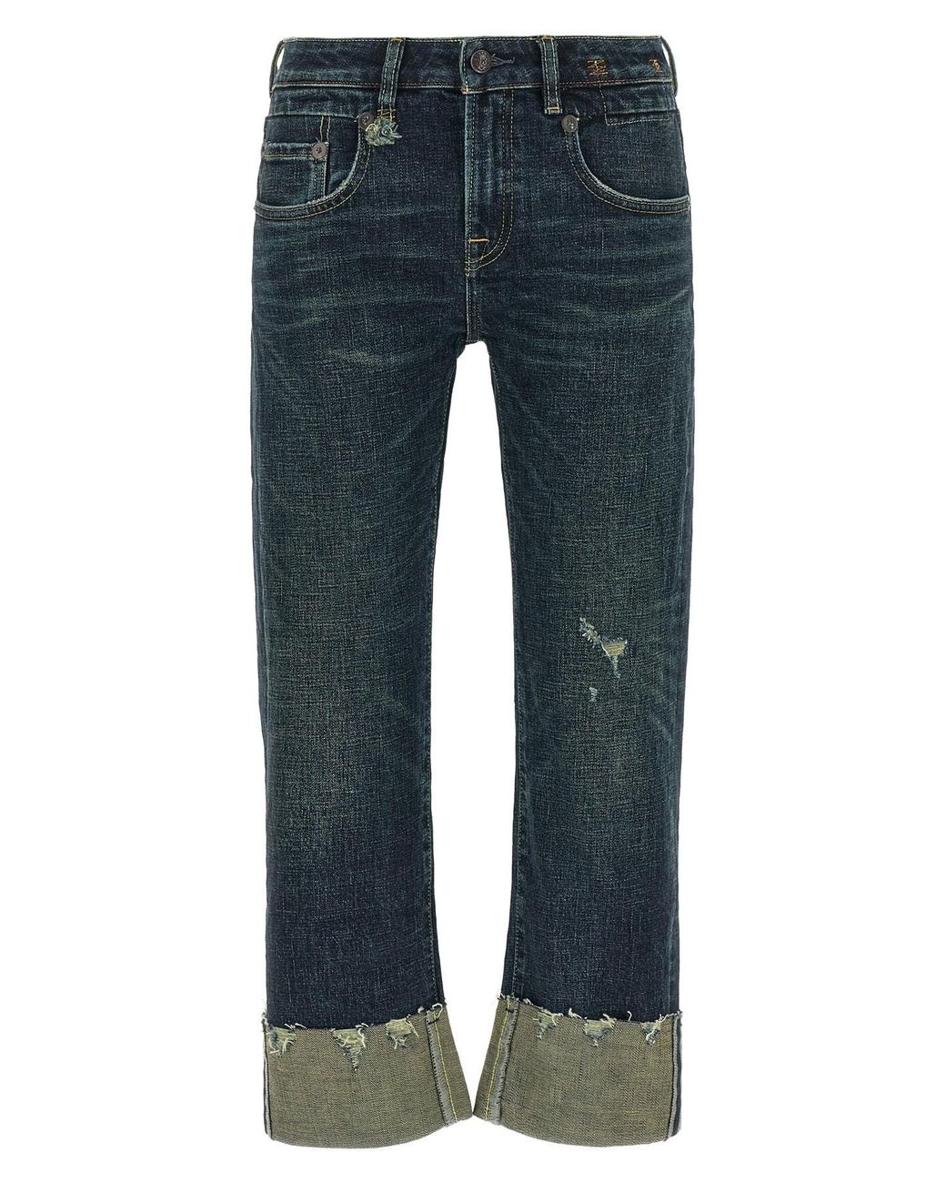 R13 Blue Turn Up Jeans