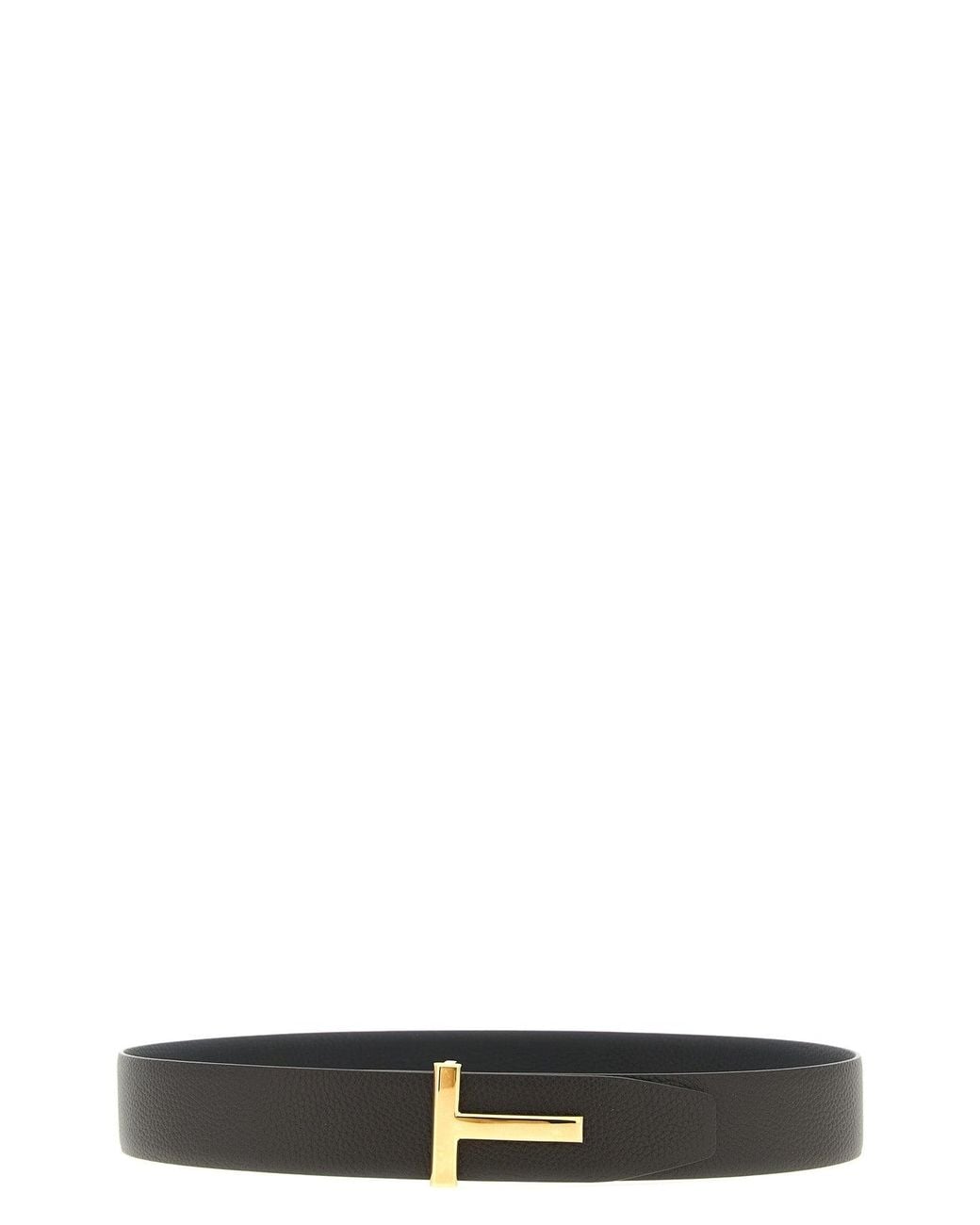 Tom Ford Black Belt With T Buckle for men