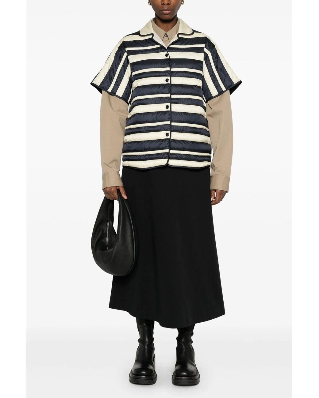 Moncler Black Shirt 'Striped Padded'