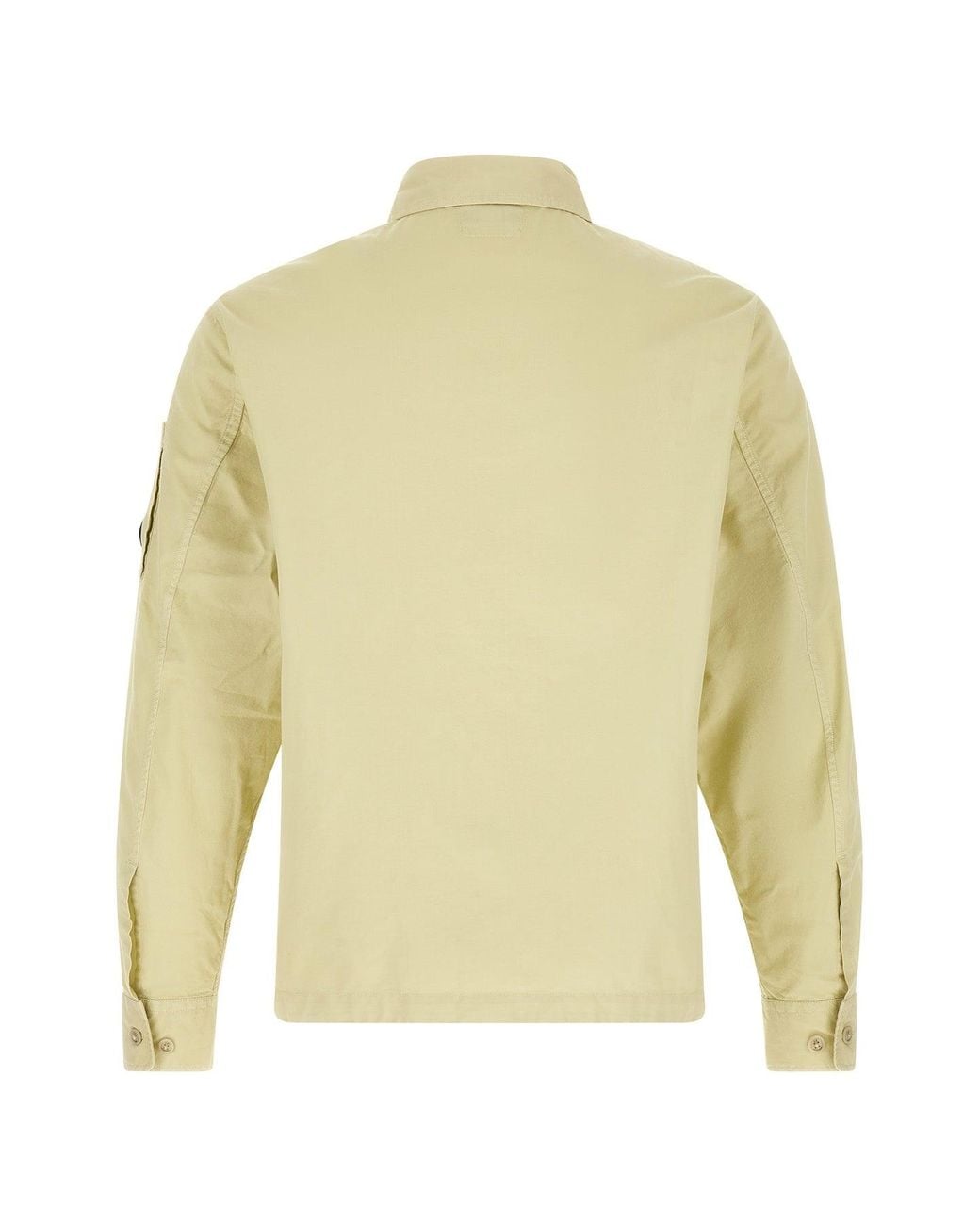 C P Company Yellow C. P. Company C. P. Company Cotton Gabardine Overshirt With Lens Detail for men