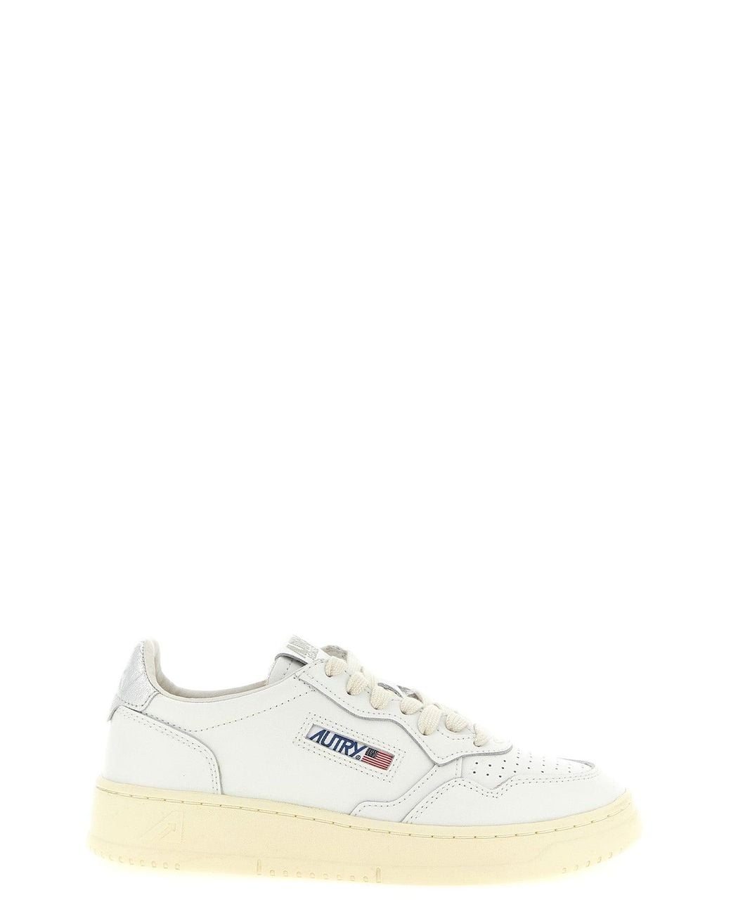 Autry White 'Medalist Low' Sneakers