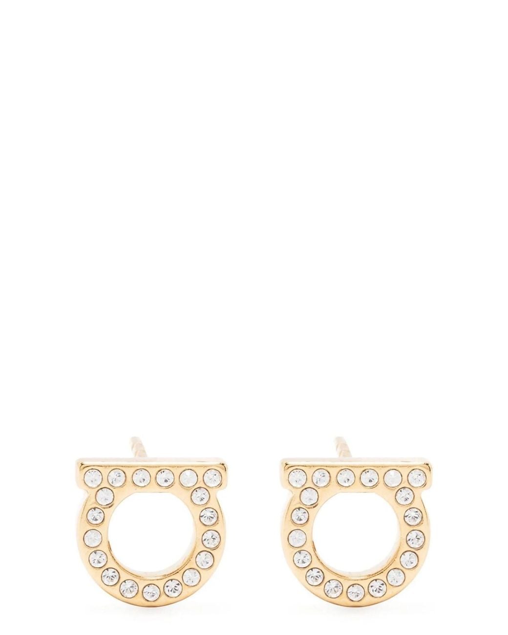 Ferragamo Metallic 'Gancini Crystals' Earrings