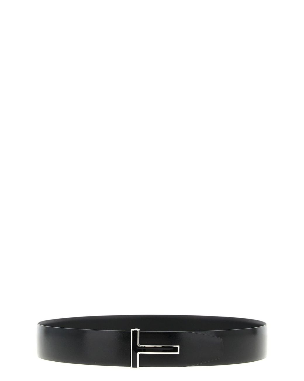 Tom Ford Black Reversible Belt With T Buckle for men