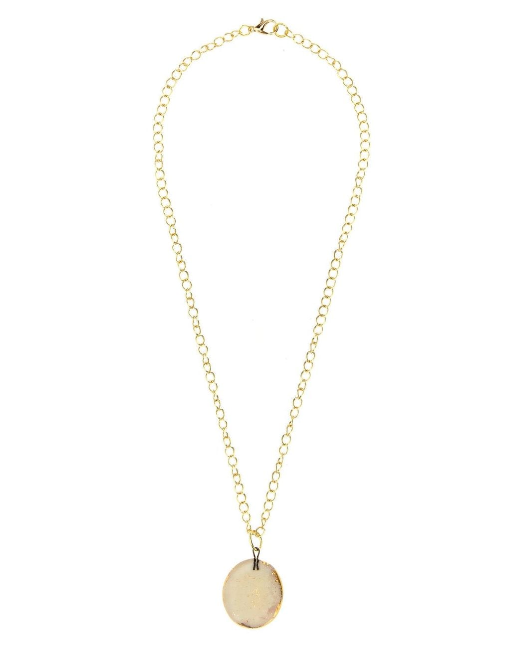 Vetrofuso Metallic Necklace 'Pendente Lettera Ovale Charm Mignon'