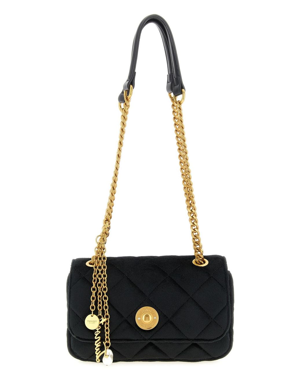 Twinset Black Shaved Velvet Shoulder Strap