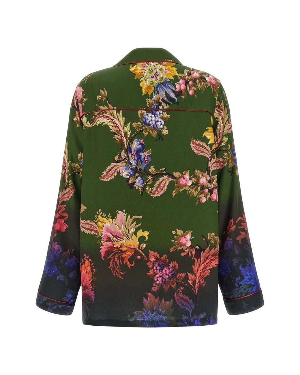 Etro Green Floral Print Shirt