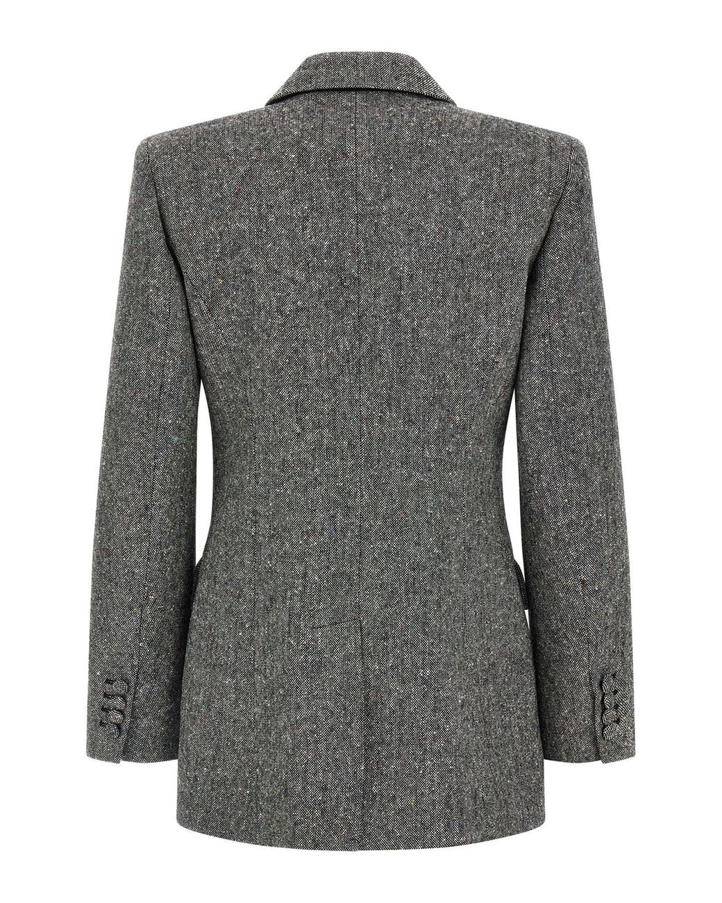 Valentino Garavani Black 'Double-Breasted Bottonato Natté' Blazer