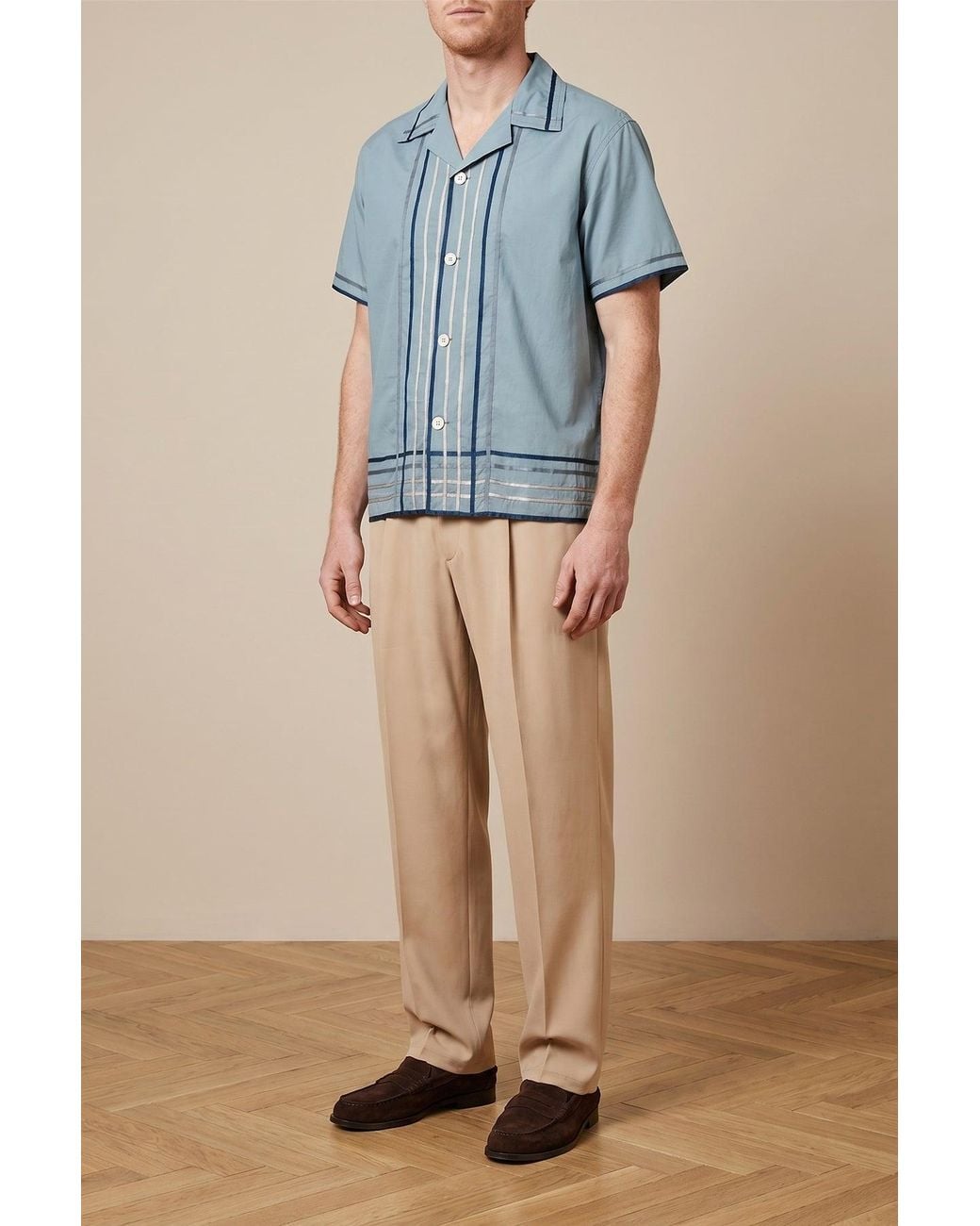 Bode Blue 'Ribbon Plaid' Shirt for men