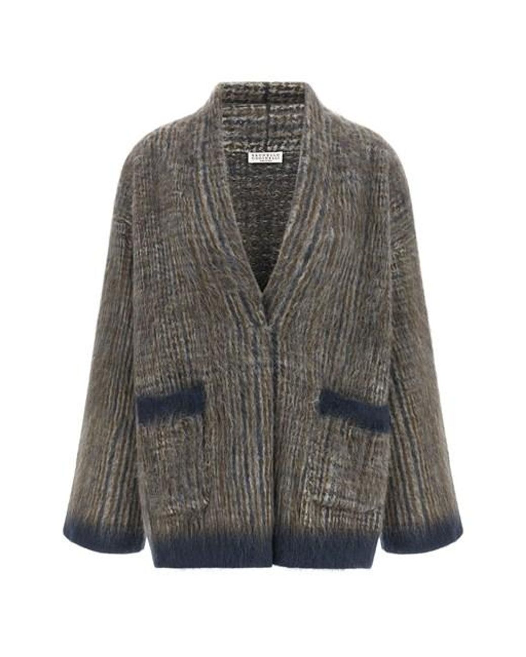 Cardigan Con Sciarpa di Brunello Cucinelli in Gray
