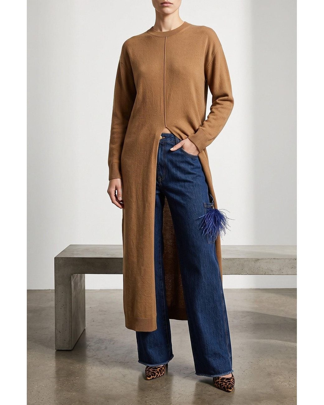 DARKPARK Brown Gia Longline Knit Sweater