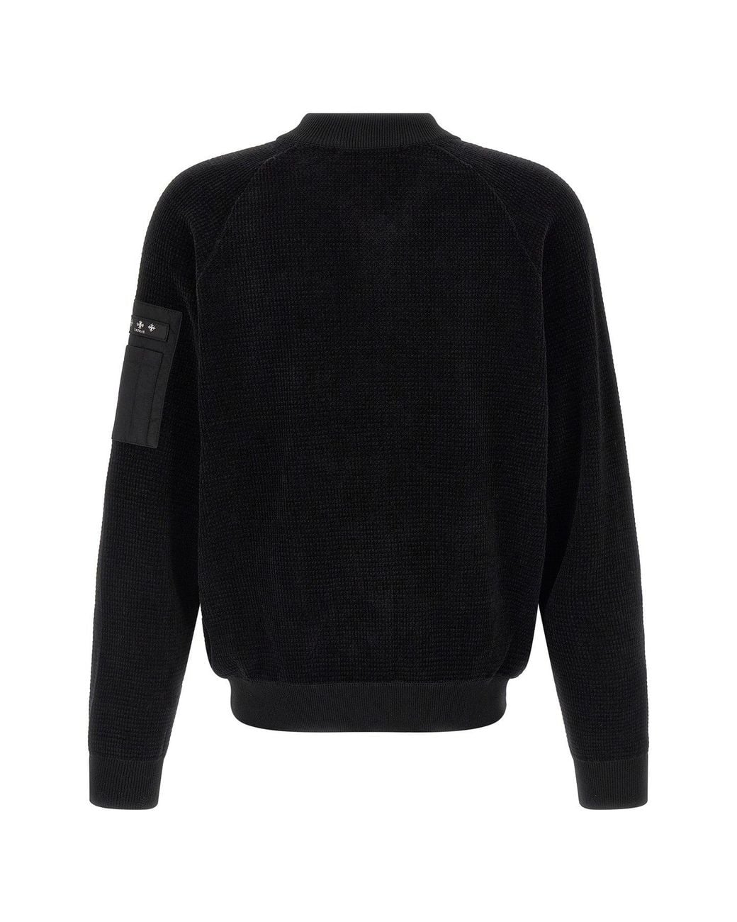 Tatras Black Waffle Chenille Bomber Jacket for men