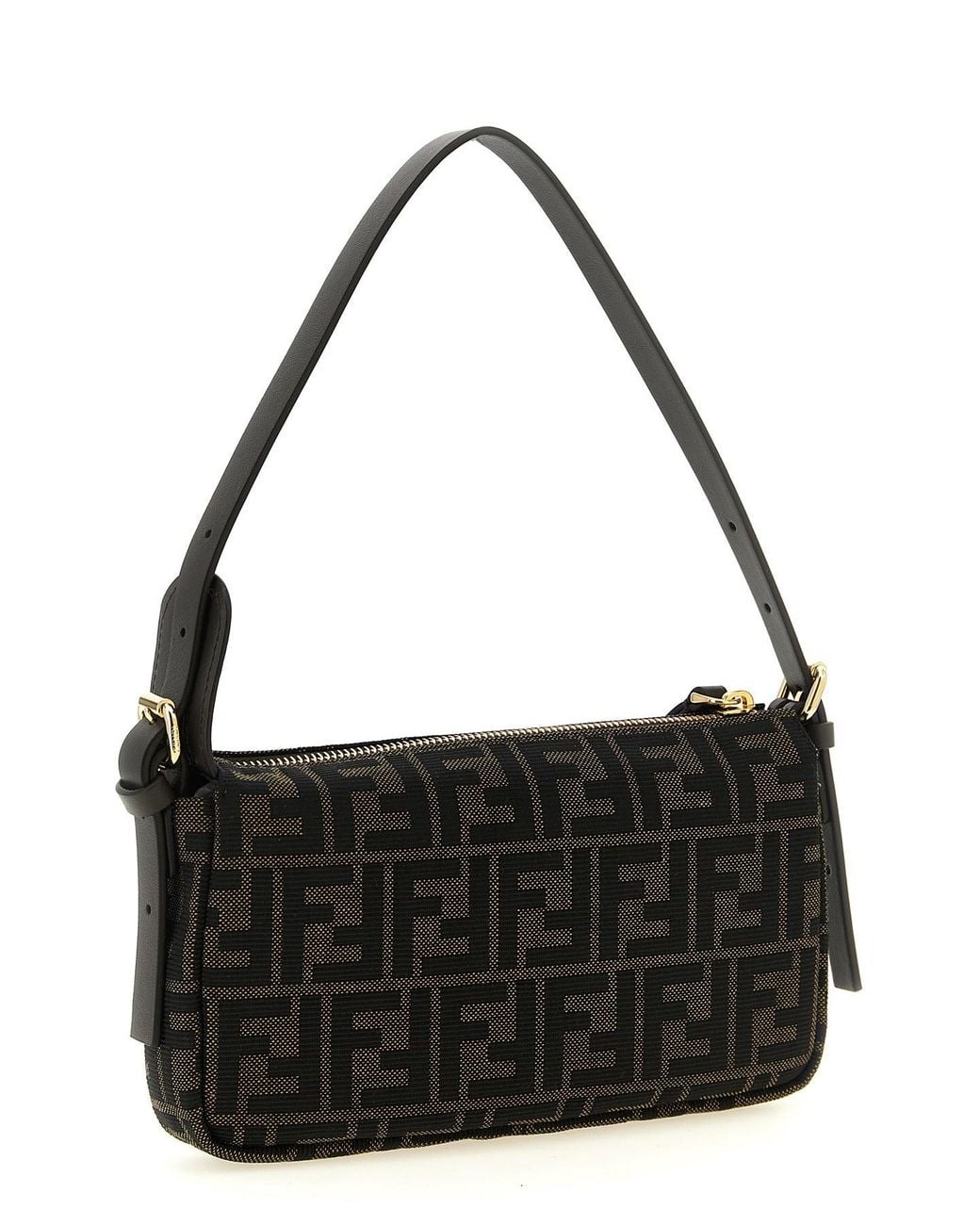 Fendi Black Small 'Zip Top' Shoulder Bag