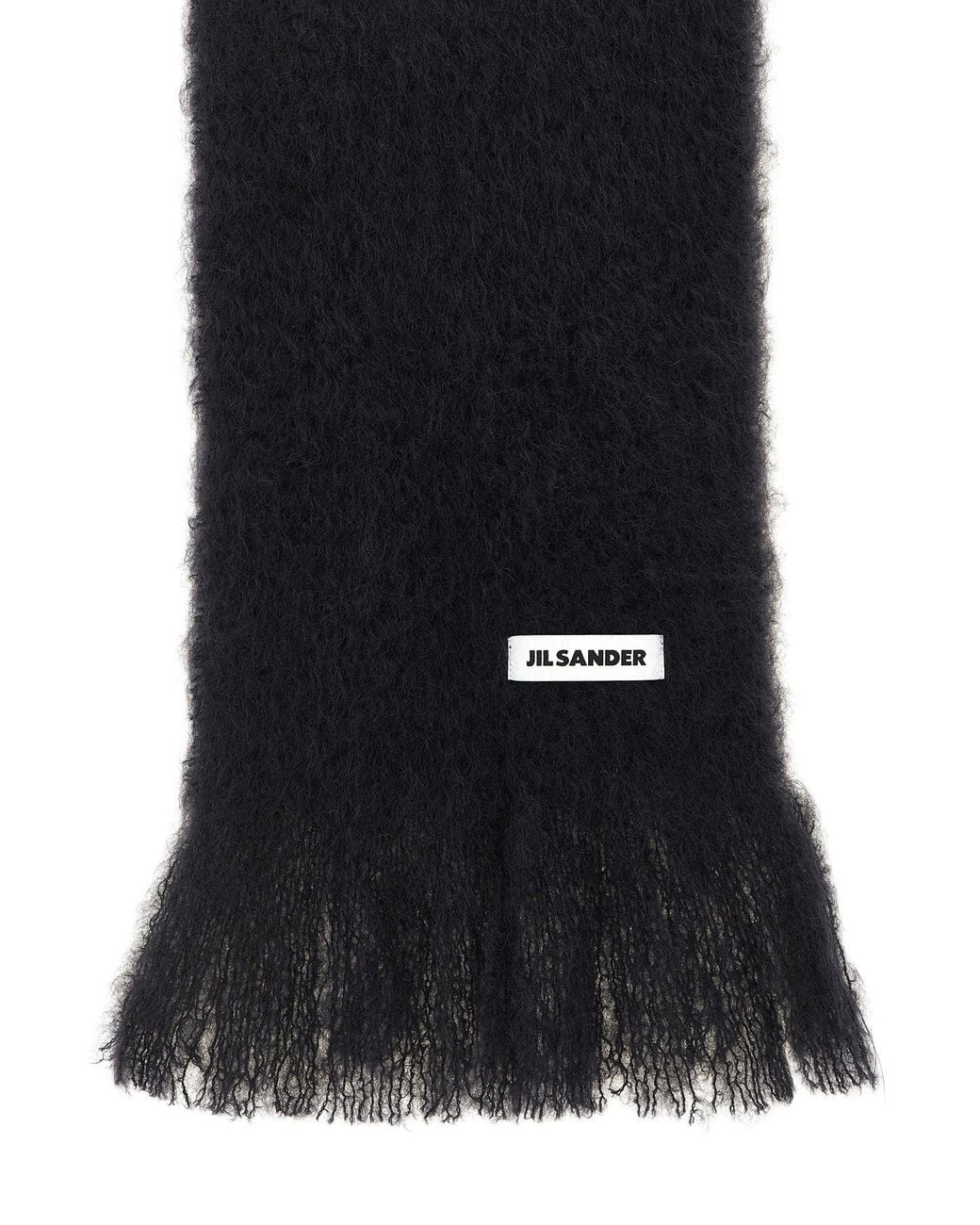 Jil Sander Black Small Mohair Scarf for men