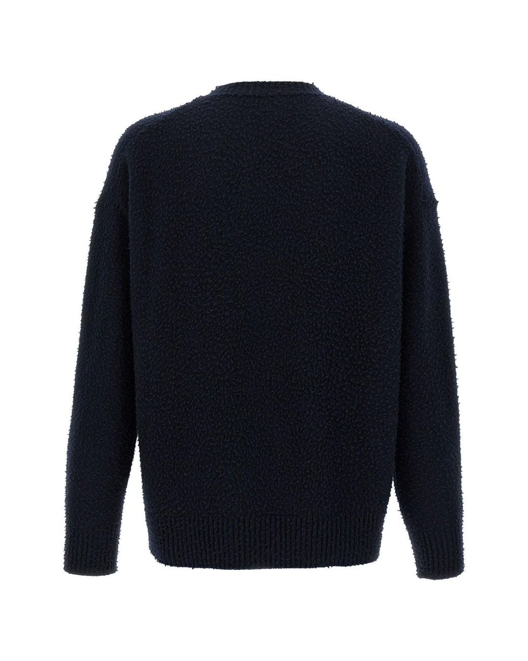 Roberto Collina Blue Sweater 'Girocollo Effetto Casentino' for men