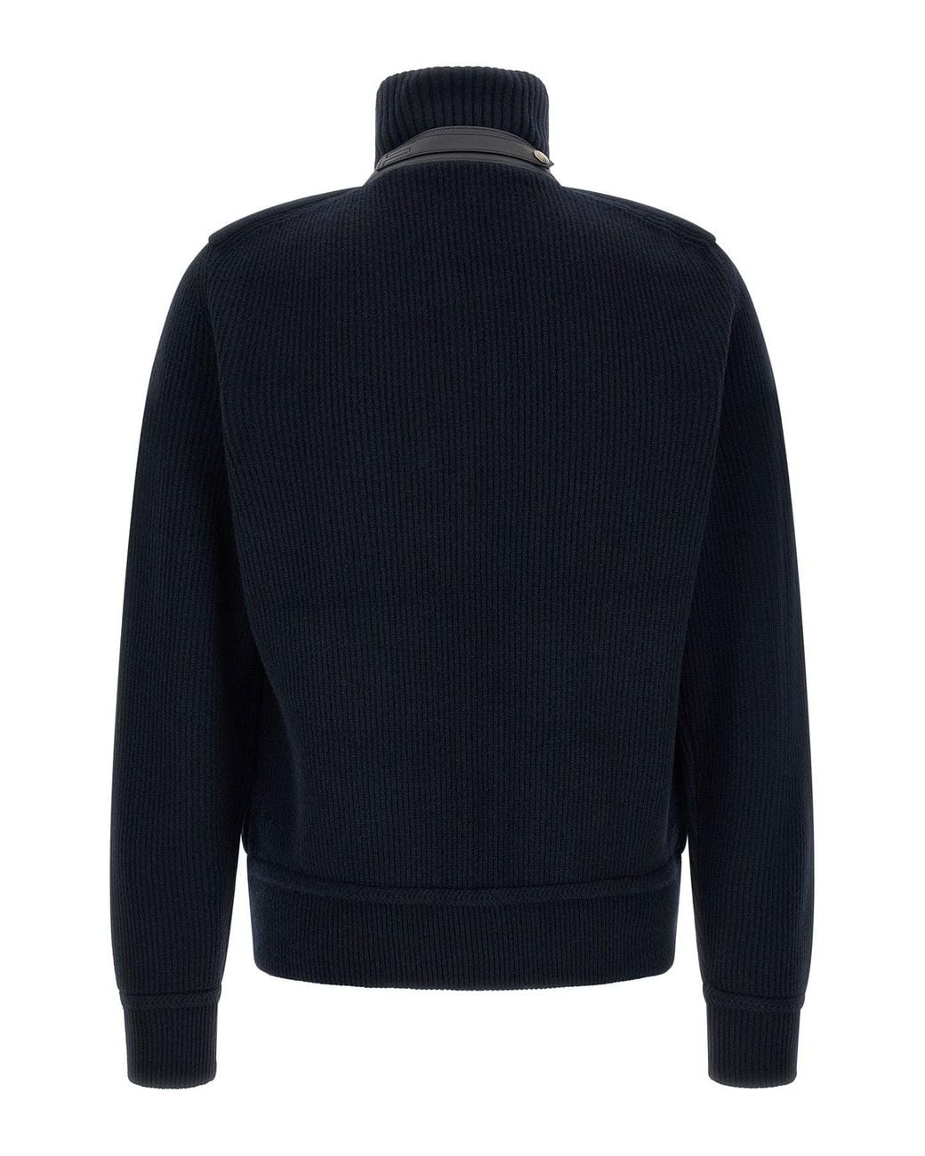 Tom Ford Blue Knit Jacket With Quilted Panel for men