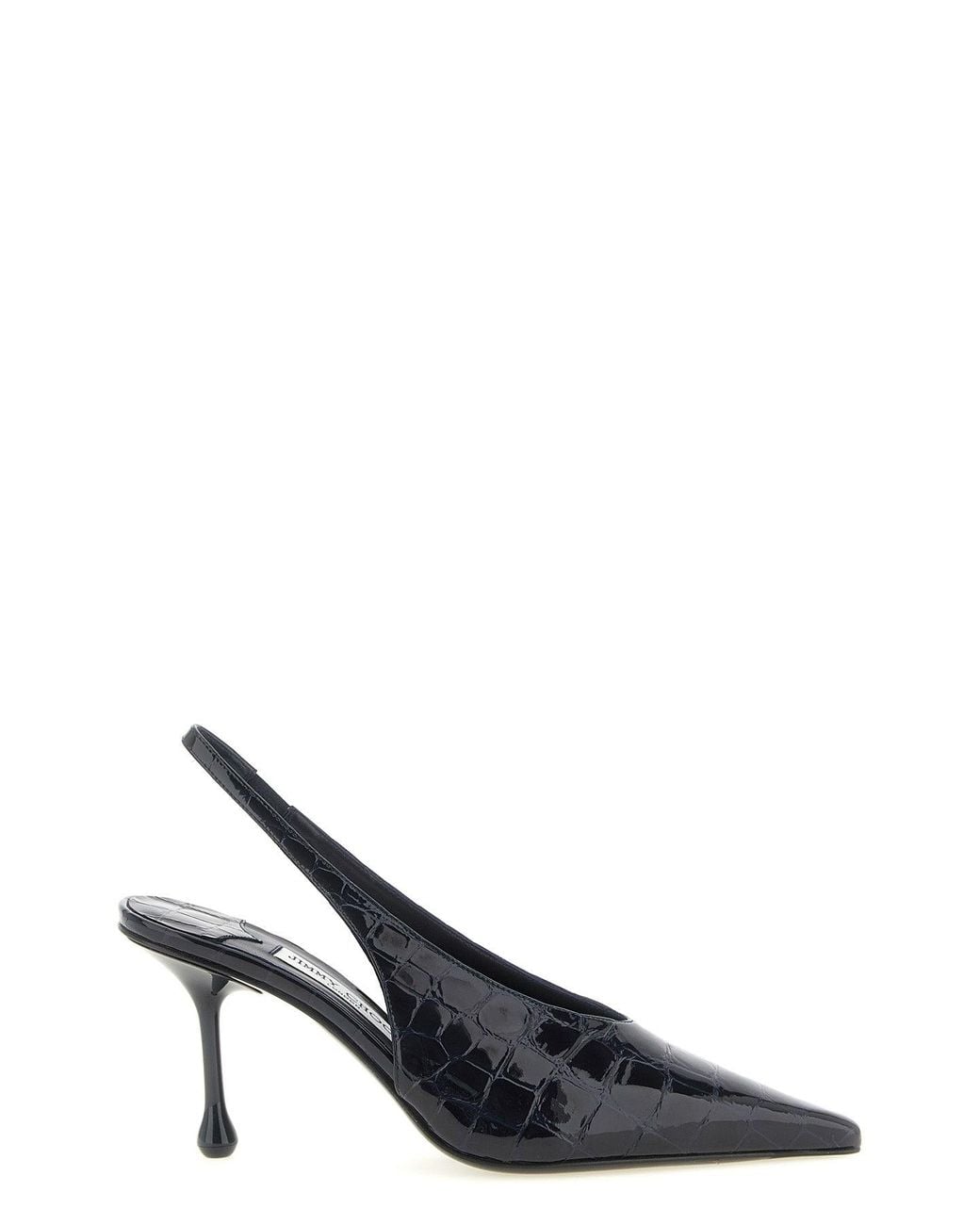 Jimmy Choo Blue Slingback Pumps With Crocodile-Embossed Finish