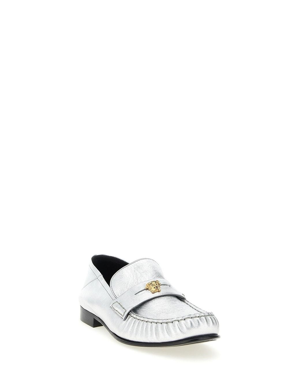 Versace White 'La Medusa' Loafers
