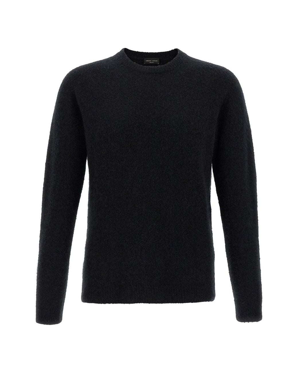 Roberto Collina Black Sweater 'Girocollo Ml Dwg' for men