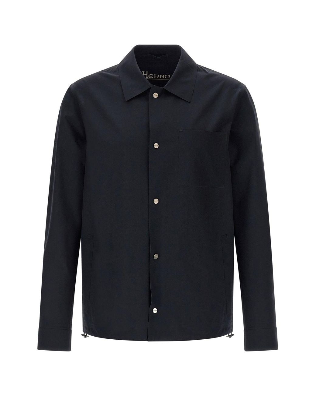 Herno Blue Overshirt With Engraved Hardware for men