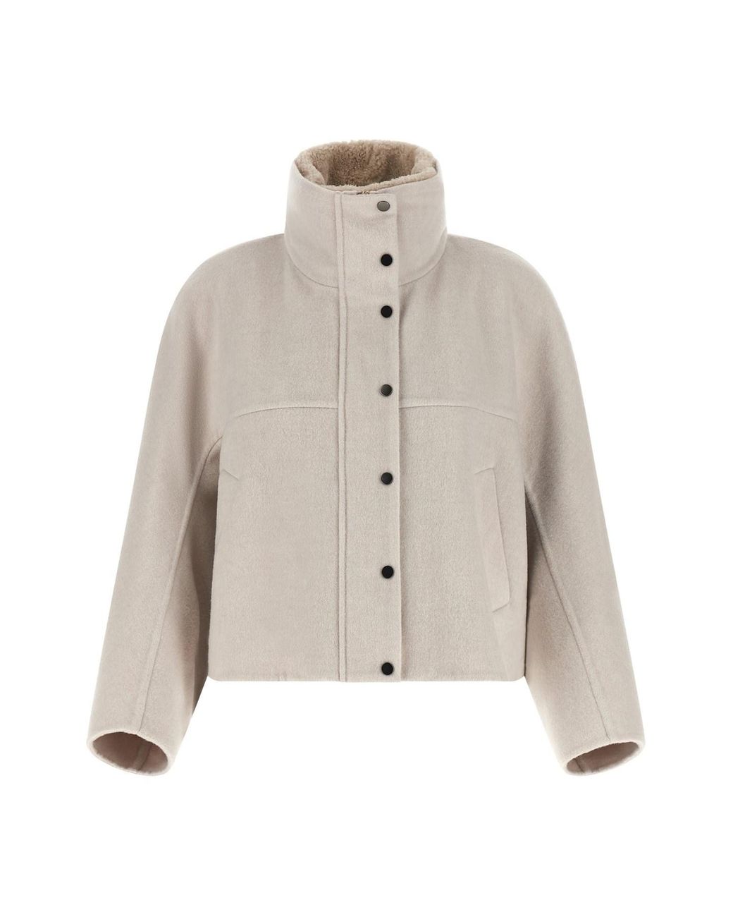 Brunello Cucinelli Natural Cropped Coat