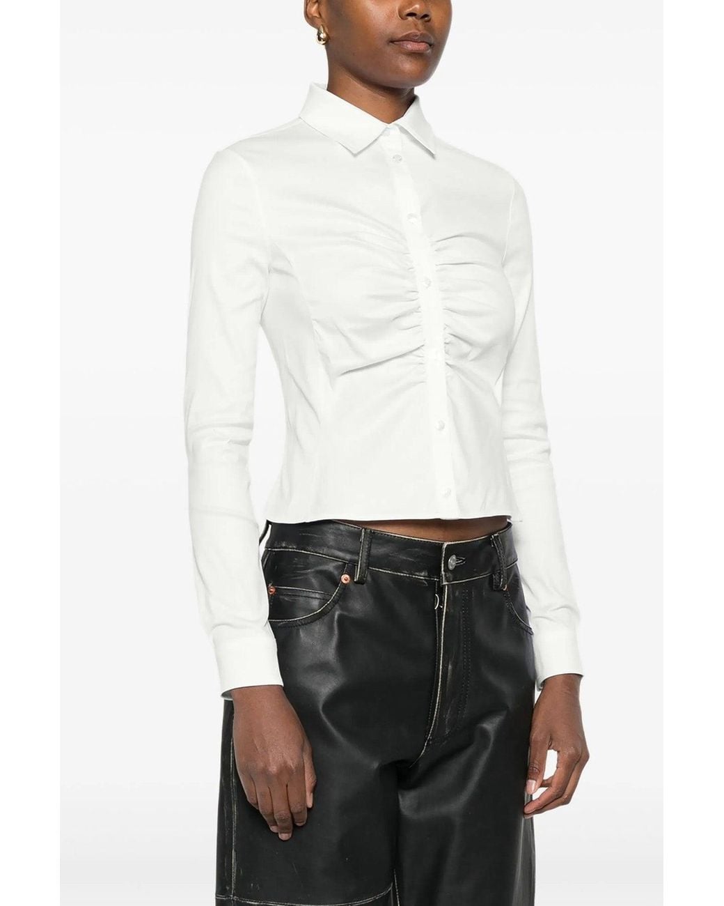 Balenciaga White 'Ruched' Shirt
