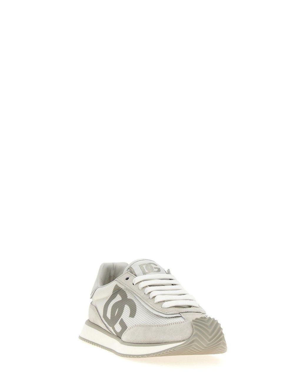 Dolce & Gabbana White Low-Top Sneakers With Maxi Dg Logo for men