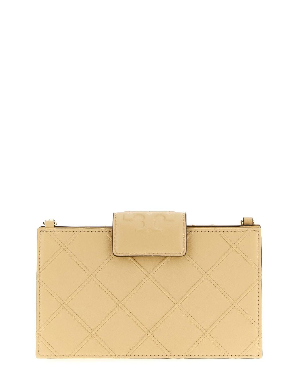 Tory Burch Natural Chain Wallet 'Fleming'