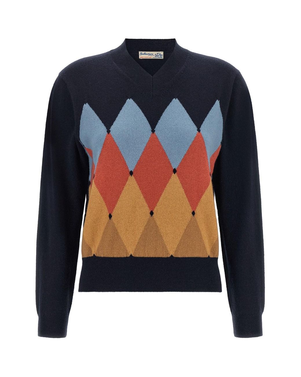 Ballantyne Blue 'argyle' V-knit