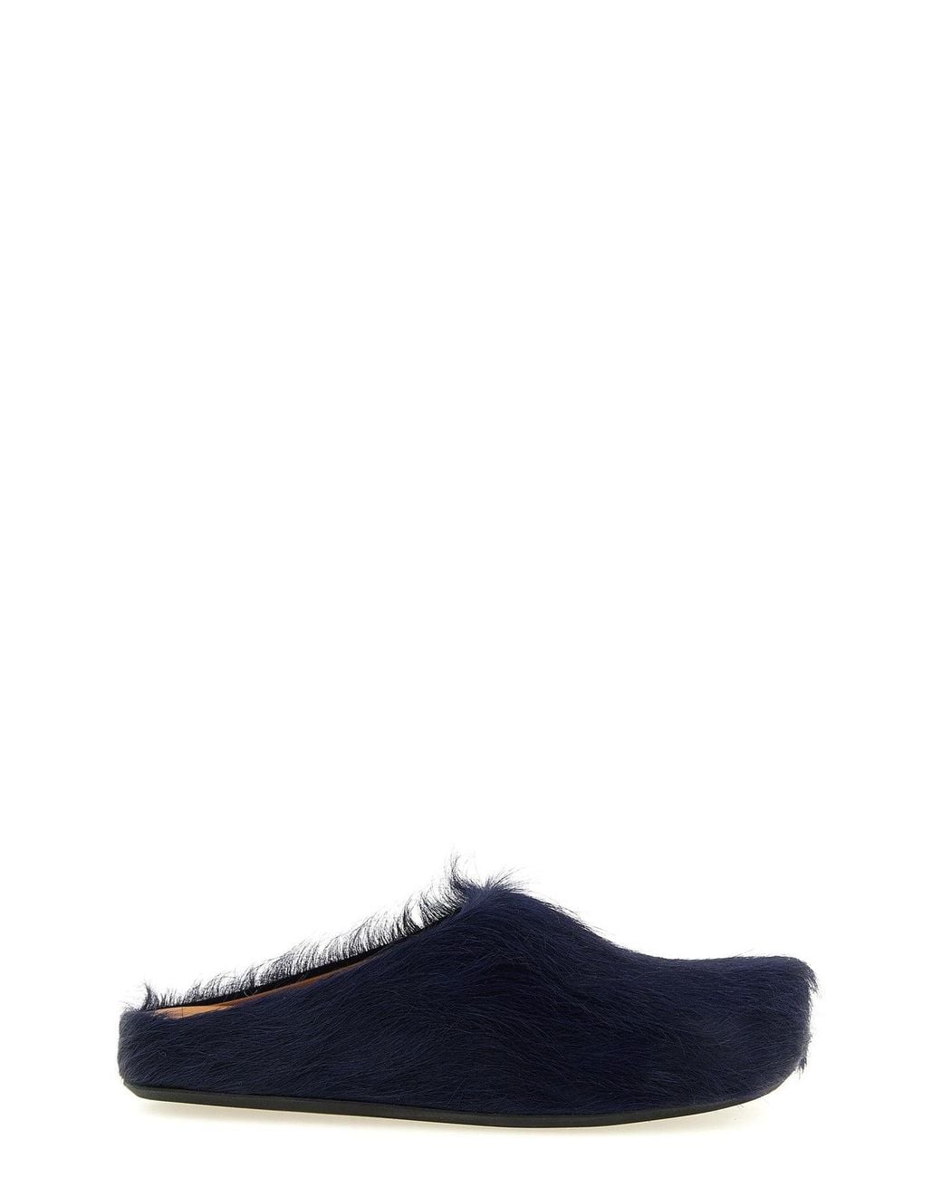 Marni Blue Sabot With Long Calf Hair for men