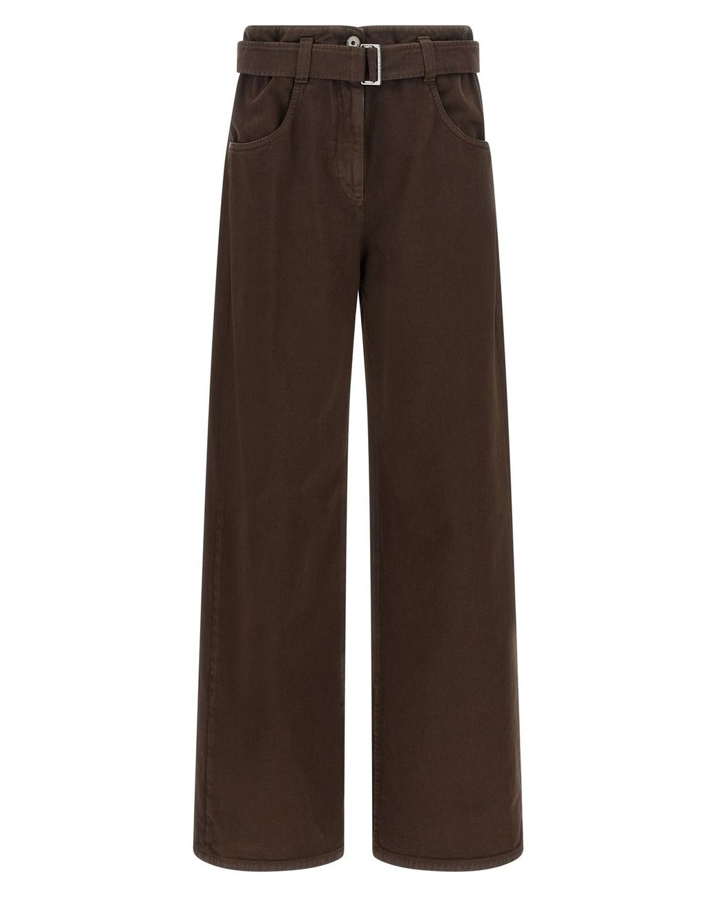 Brunello Cucinelli Brown Belted Jeans