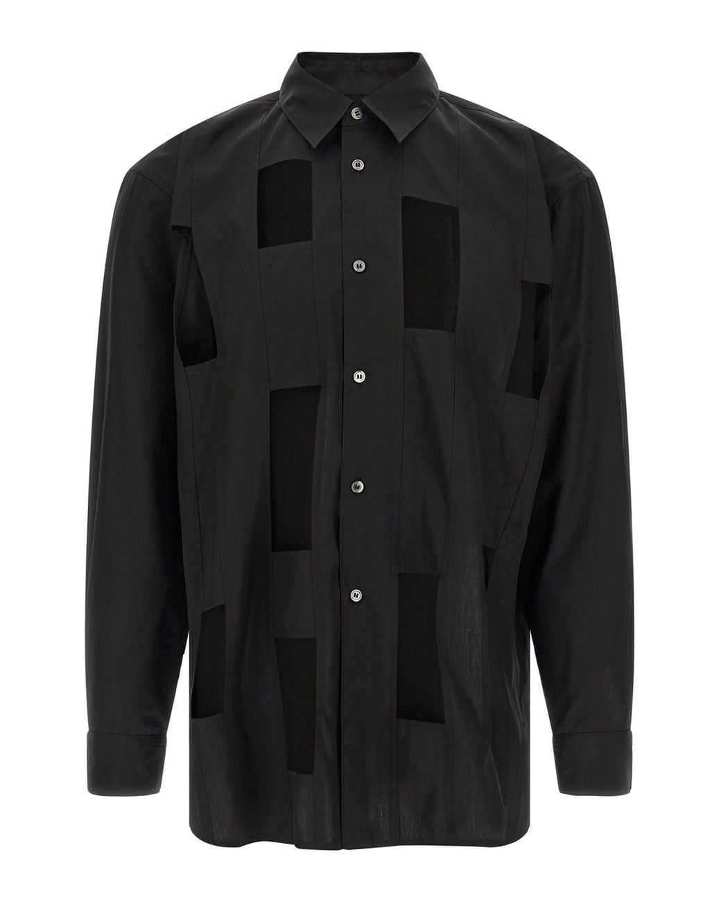 Comme des Garçons Black Geometric Cut-out Shirt for men