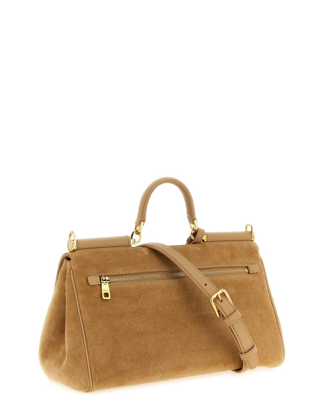 Dolce & Gabbana Brown Medium 'My Sicily' Suede Top-Handle Bag