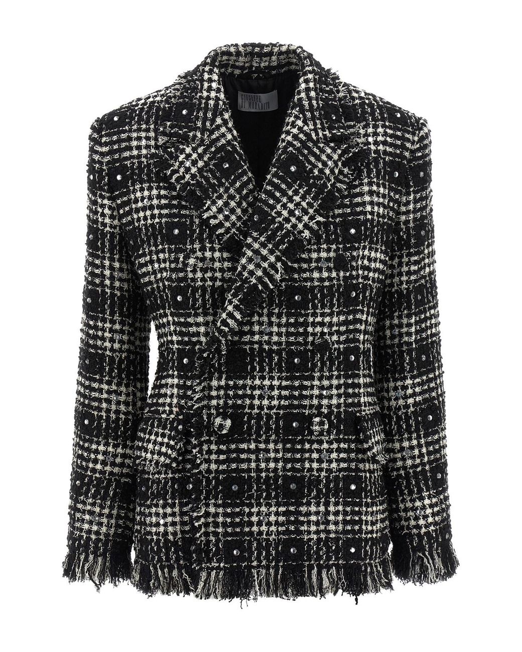 GIUSEPPE DI MORABITO Black Tweed And Rhinestone Blazer