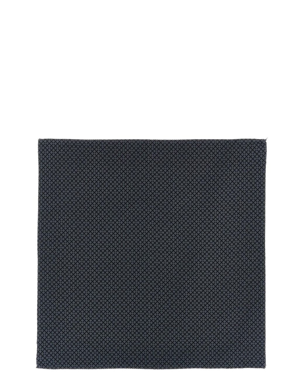 Pal Zileri Black Pocket Square 'Jacquard' for men