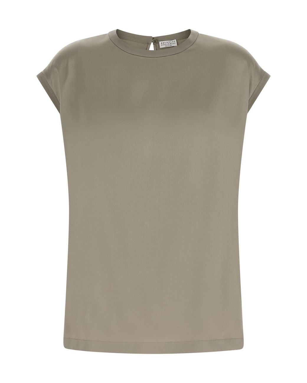 Brunello Cucinelli Gray Satin Blouse